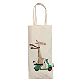 Aakrutii Reusable 100% Cotton EcoFriendly Water Bottle Carry Bag | Wine Holder Bag | Gift Bag (Cream)