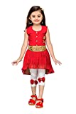 Adiva Girls' Knee Length Dress (G-1120-Red-30_Red_7-8 Years)