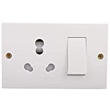 Anchor by Panasonic Polycarbonate 20 Amp Penta Combined 2-Hole Box with Switch (White)