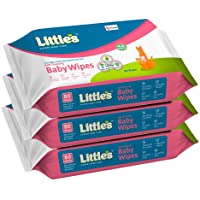 Little's Soft Cleansing Baby Wipes with Aloe Vera, Jojoba Oil and Vitamin E (80 Wipes) Pack of 3