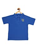 berrytree Organic Cotton Solid Sister Bear Short Sleeve Polo T-Shirt for Girls - (Blue)