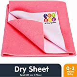 BeyBee Waterproof Baby Bed Protector Dry Sheet for New Born Babies (Small (50cm X 70cm), Salmon Rose)