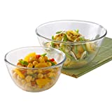 Borosil Glass Mixing Bowl - Set of 2 (1.3L + 2.5L) Oven and Microwave Safe