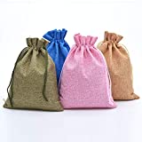 Brown LeafÂ® Royal Premium (7*5.4 inch) High Quality Jute Linen Potli Bags Multicolour Pouch Best for Wedding ,Party Supply Gift Bags Pouch (Set of 9)