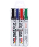 Camlin Kokuyo PB White Board Marker - Pack of 4 Assorted Colors (Black, Blue, Red, Green)