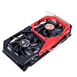 Colorful GeForce GTX 1660 NB Red/Black 6GB DDR5 192 BIT Graphics Card with Max Boost 1785Mhz Metal Cooling Fin& S Shape Heat Pipe