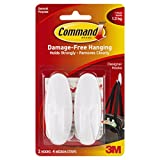 Command Designer Medium Plastic Hook(White, 2 hooks and 4 strips)