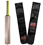 CW Nude Tennis Cricket Kashmir Willow T-20 Format Bat with Short Handle for Senior Boys/Adult (Full Size, Yellow Grip)