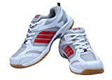 CW Performer Indoor Men's White Firefly Badminton Shoes with Non Marking Sole (9)