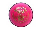 CW Special Test Pink Leather Four (4) Cut Piece Superier Quality Men's Sizes Club Matches Sports Hard Maximum Overs Practic Club Matches Cricket Ball One Piece 156gm MCC Regulation Approved By Cricket World