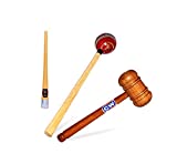 CW Wooden Cricket Set Ball Hammer Bat Knocking Mallet with Grip Cone