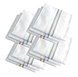 Decent Cotton Luxury Handkerchief/Hanky for Men/Kids Pack of 12 (White Free Size)