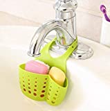 EKRON Kitchen Bathroom Sponge Soap Water Draining Hanging Plastic Holder Organizer (Standard Size, Random Colour)