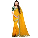 Anand Sarees chiffon with blouse piece Saree (1468_3_ Yellow_ Free Size)
