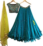 Gloxi Women's Blue Color Embroidered work Lehenga Choli