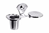 Fortune Soap Dish + Tumbler Holder or Soap Case with Toothbrush Stand (Material : Stainless Steel) Set of 1
