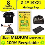 G 1 Garbage Bags Medium Size Black Color 19 X 21 Inch 240 Pieces