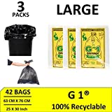 G1 Garbage Bags And Covers Large Size Black Color 25 X 30 Inch Pack Of 3 42 Pieces