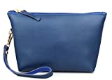 Mammon PU Makeup Bag Pouch Purse Handbag Organizer with Zipper (Mu-pouch-Blue)
