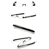 ID 360 Rotating Tube Pen Clip Folding Reading Glasses (Black & Assorted Colors) (+1.50, Black & Assorted)