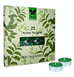 Iris Green Tea Fragrant Aroma Wax Tealights (19 cm x 1.7 cm x 19 cm, Green, Set of 25)