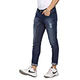 Campus Sutra Men Cut and Sew Denim Jeans(AZ18JN_Knees_M_PLN_LBU_AZ_30) Blue