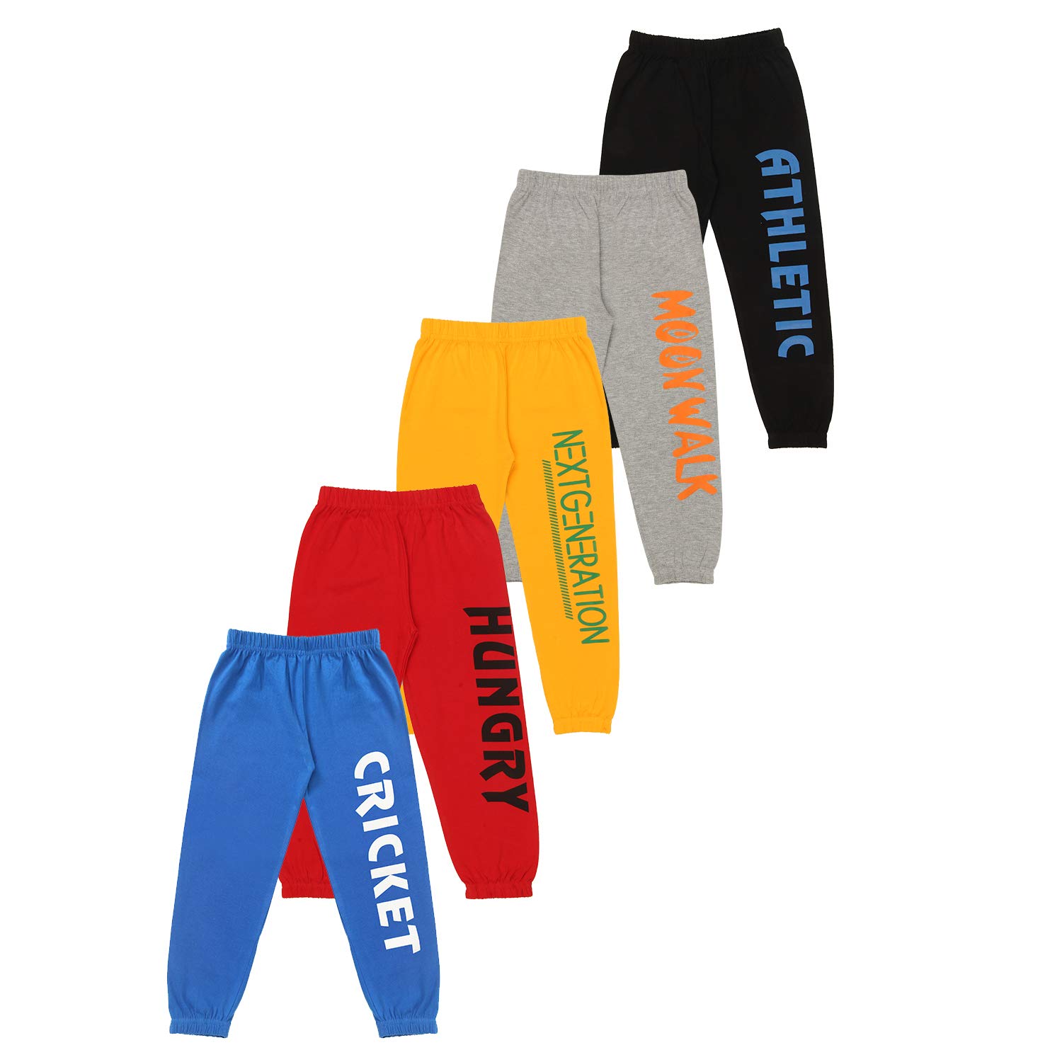 KYDA KIDS Boys' Loose Fit Trackpants (Pack of 5) (KYDA KIDS_Assorted_13-14 Years)