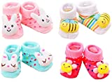 BabyGo Baby Girls' Assorted Bootie -Small (Set of 4 Pairs)