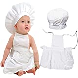 Babymoon Chef New Born Baby Photography Shoot Props Costume (Snow White) (White)