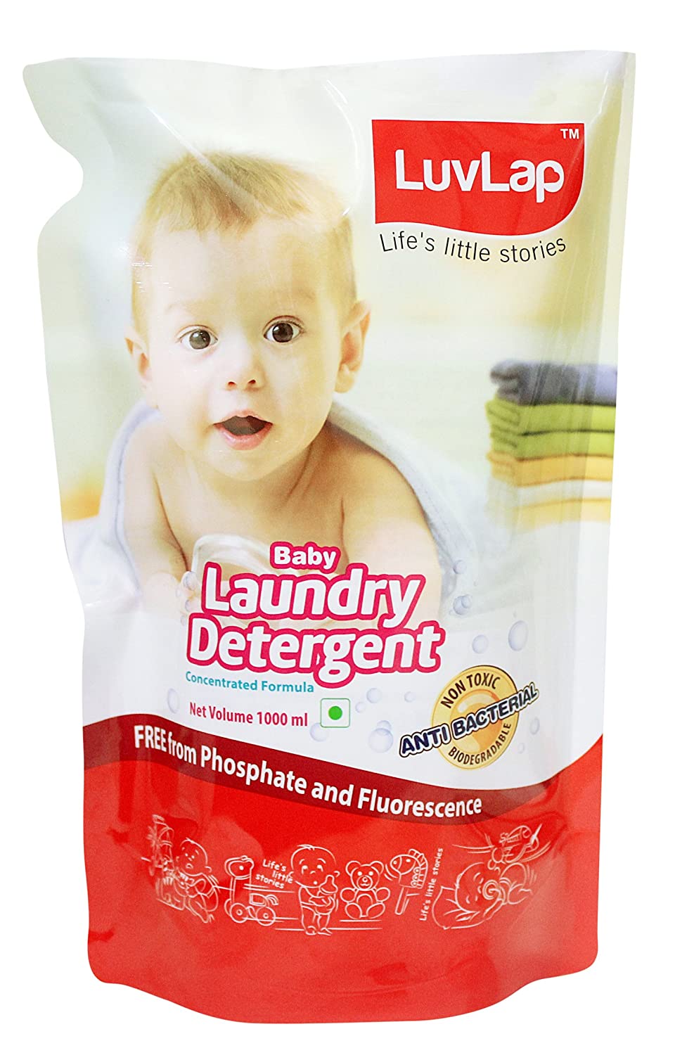 Luvlap Baby Laundry Liquid Detergent, Food Grade, Refill Pack 1000ml