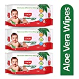 LuvLap Paraben Free Baby Wipes with Aloe Vera (72 Wipes/Pack, Pack of 3)