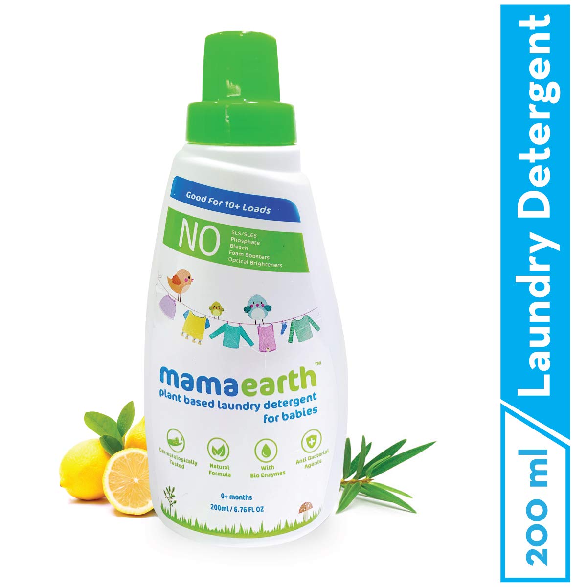 Mamaearth's Plant Based Baby Laundry Liquid Detergent, with Bio-Enzymes and Neem Extracts, 200ml