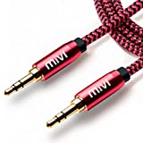 Mivi AC6B Male to Male AUX Audio Cable - 6 Feet - (Red)
