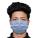HACER HC0001 3 Nonwoven Fabric Ply Non Surgical Disposable Face Mask 25 GSM Unisex Nose Mouth Protection Cover with Non-woven Fabric for Women & Men (25 Pcs), Blue