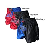 Muay Thai Shorts (RED/Blue, M)