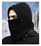 NIKAVI Balaclava Mask Face Ski Neck Muff Full Winter Cap Fleece Outdoor Protecting Hat Cover- BIKE ACCESSORIES (FULL BLACK)
