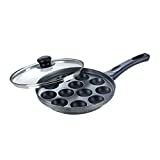 Prestige Omega Select Plus Non-Stick Paniyarakkal with Lid (240 mm, Black)- Gas Top Compatible only