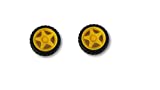 ROBO EQUIPMENT> Black Soft Plastic Cover yellow Rims Off-Road Racing Car [ PACK OF 2 PICES ]