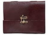 Shah Handicrafts Handmade Paper Notebook Leather Diary for Journal with Metal Lock (Brown) - Size 5