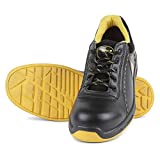 Liberty Warrior Envy Earth POPCORN Insocks Safety Shoes for Men Industrial Steel Toe Light Weight, Black/Yellow, Size-8 UK - First Time In INDIA