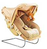 Goyal's 12 in 1 Premium Musical Baby Feeding Swing Rocker Carry Cot Cum Bouncer with Mosquito Net and Storage Box (Brown)