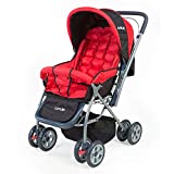 LuvLap Starshine Stroller/Pram, Easy Fold for Newborn Baby/Kids, 0-3 Years (Red)