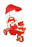 SUNBABY Cute Tricycle with Pedal and Safety Seat Bar Heavy Duty Plastic Durable Toy Toby The CAT Cycle for Baby (Age 2-6 Years)-RED