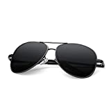 Polarized Sunglasses Wayfarer UV Protection Aviator Goggle Men' Sunglasses (Black)