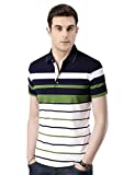 EYEBOGLER Men's Regular Fit Auto-Striper T-Shirt (XL-T285HS-AS7WHDNGR_1)