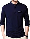 EYEBOGLER Men's Solid Regular fit T-Shirt (T15_ Navy Blue L)