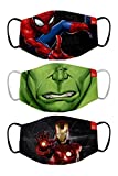 Bon Organik Mighty Avengers (OFFICIAL MERCHANDISE) 2 Ply Printed Cotton Cloth Face Mask Bundle For Kids (Set Of 3) (4-8Y)
