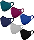 OCEAN RACE Cotton Anti Pollution 3 Layer Reusable Face Mask-Wine,Navy,Grey,Indigo Blue,Black,Petrol Blue-Pack of 6