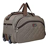 Zion Bag Polyester 40 L Brown Waterproof Lightweight Luggage Travel Duffel Bag with 2 Wheels