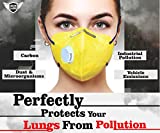 Urbangabru N99 Anti Pollution Mask with 4 layer protective filters PM 2.5 system (valve color may vary)